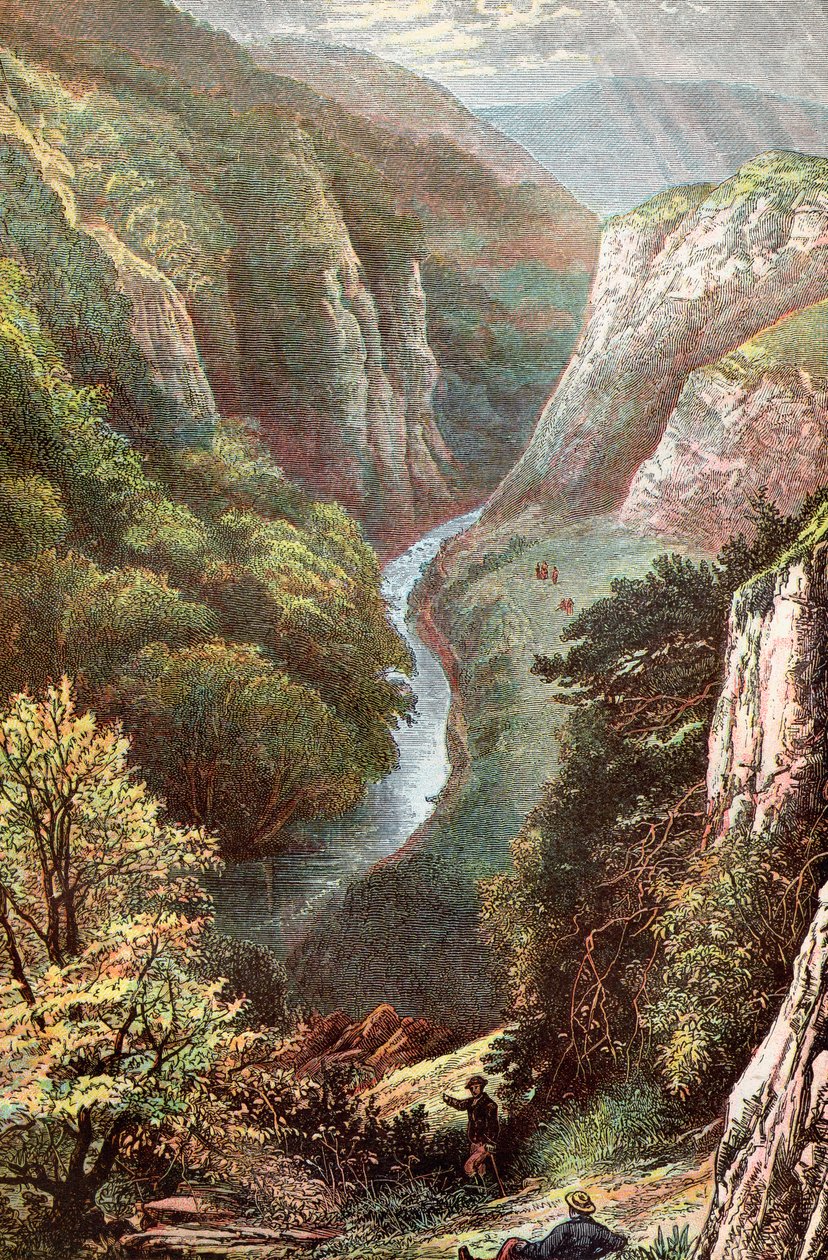 英格兰德比郡峰区的Dovedale、 作者 . .