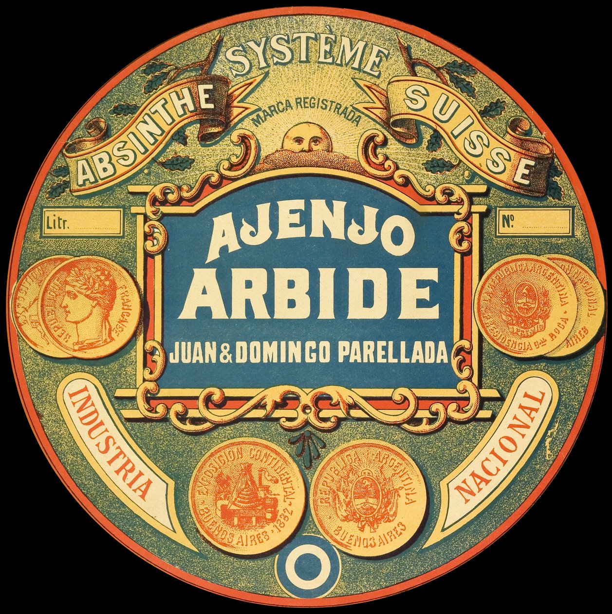 阿根廷苦艾酒品牌Ajenjo Arbide的标签 作者 弗雷德里克（致）巴纳德