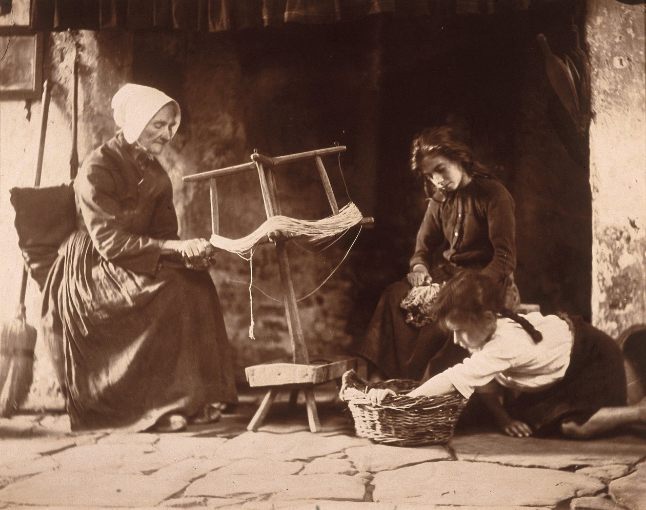 织布的女人，约1900年 作者 弗雷德里克（致）巴纳德