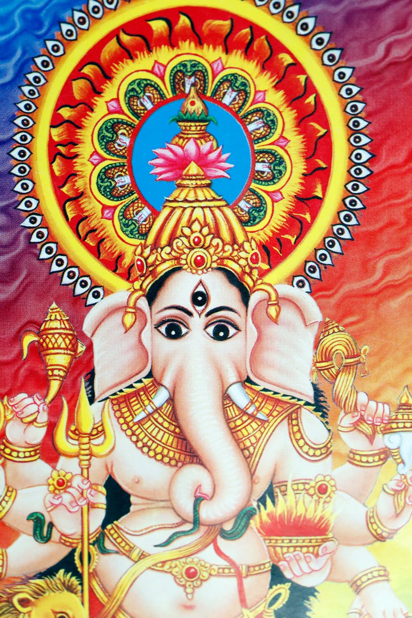 Ganesha或Ganapati：印度教的象头神。 作者 . .