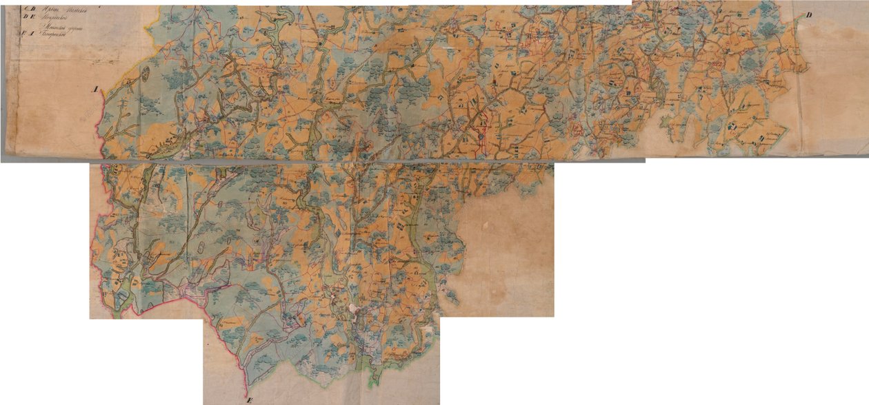 基尔扎奇区地图（PGM 1 俄里）1780 - 1790 作者 неизвестны