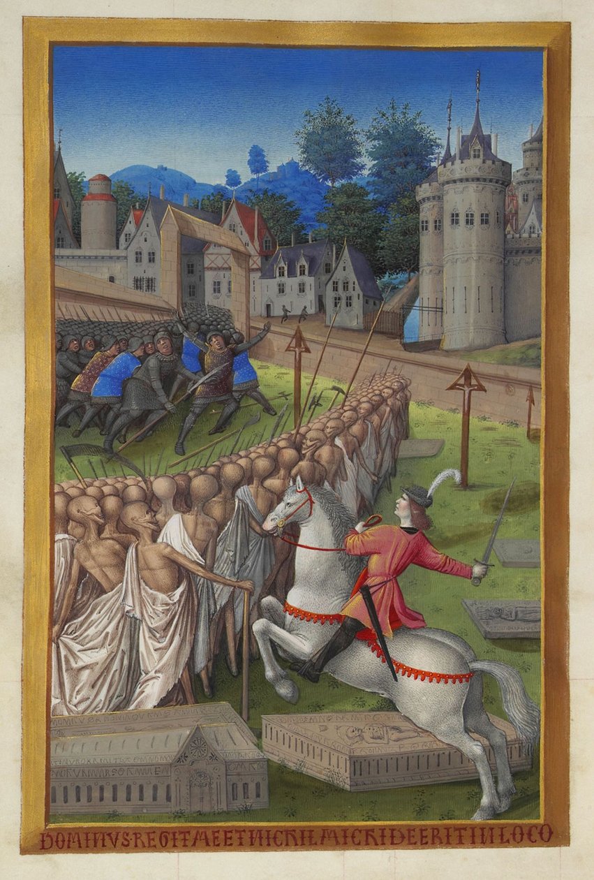 Les Très Riches Heures du Duc de Berry, Folio 90v - 死亡之骑兵 作者 未知 2321