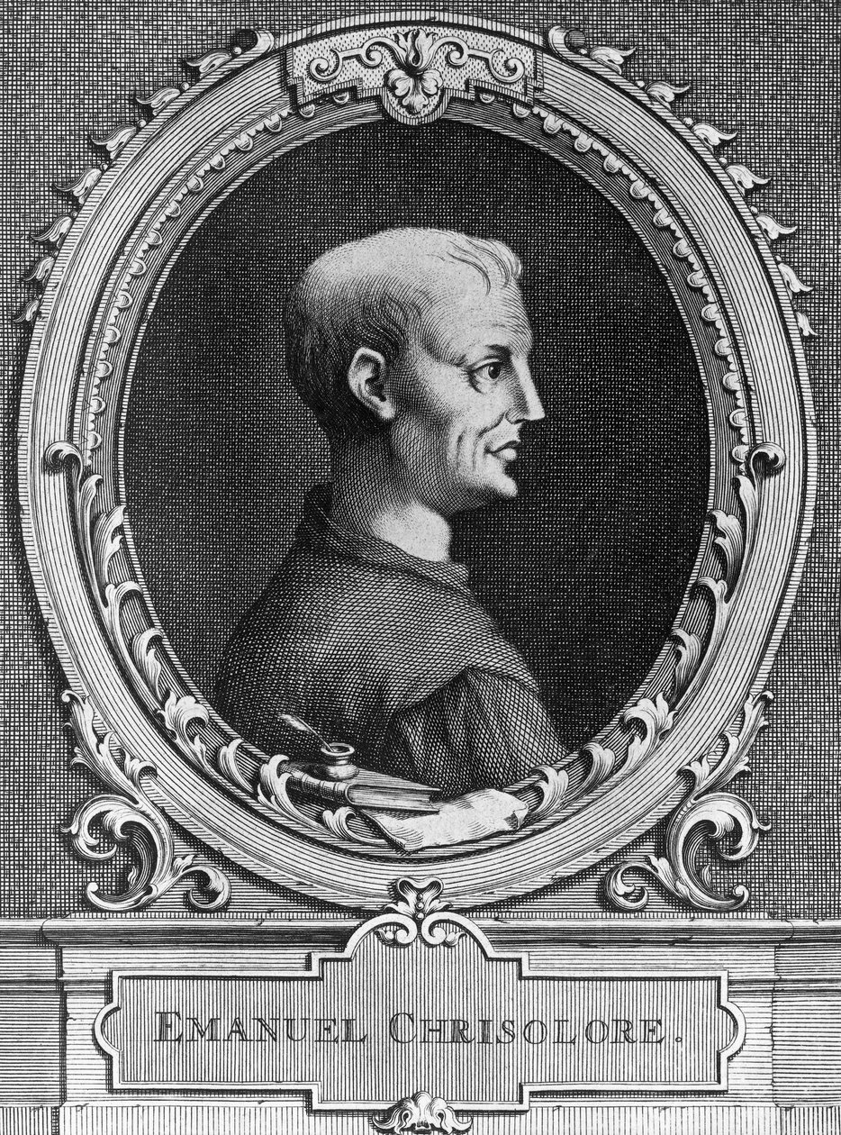 Emanuele Crisolora（1350-1415）的肖像，拜占庭人文主义者，雕版画 作者 塞维里尼