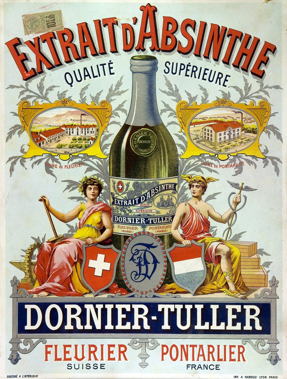 苦艾酒广告 DOrnier Tuller，色版画 1890年 作者 弗雷德里克（致）巴纳德