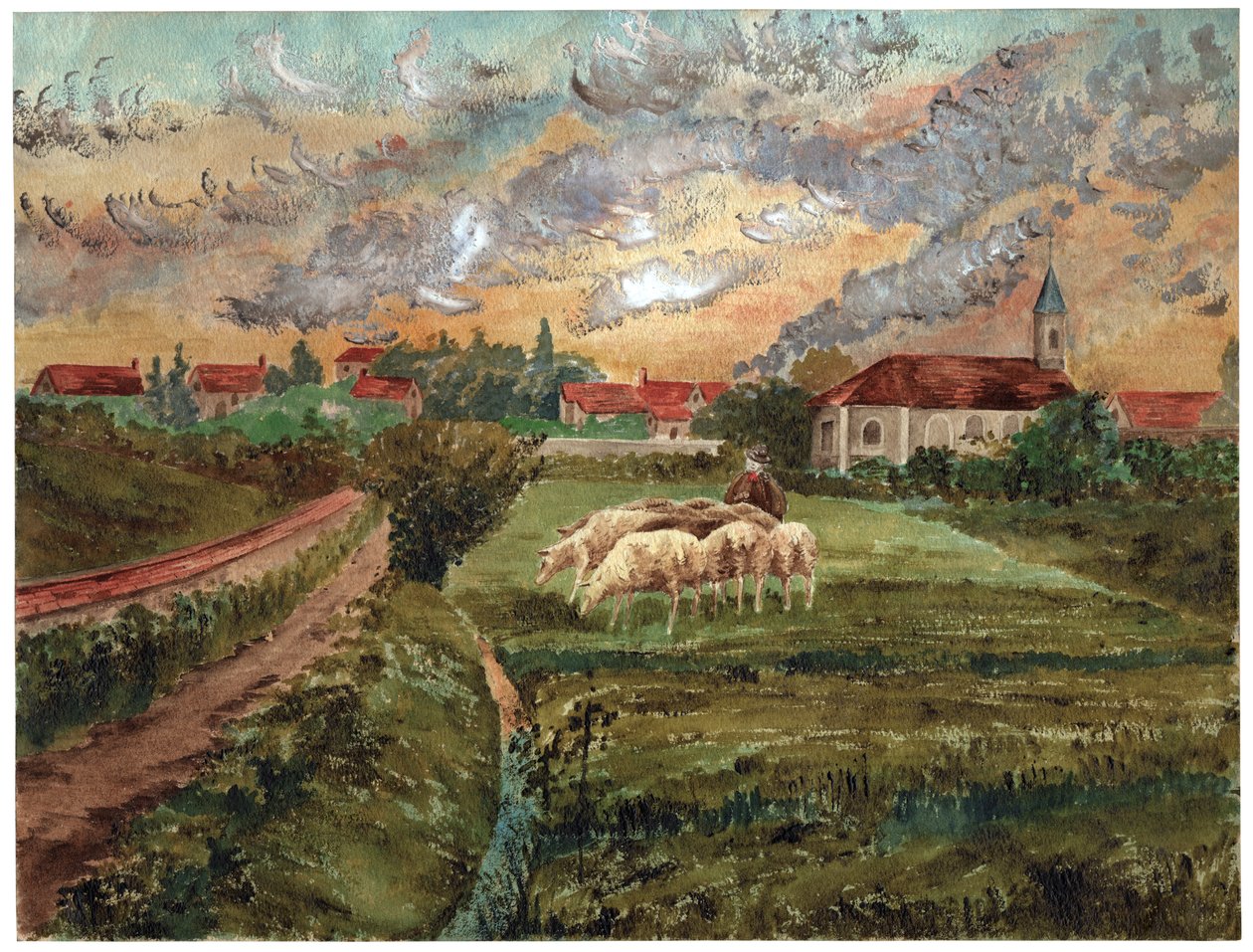 羊群，约1910年 作者 . .