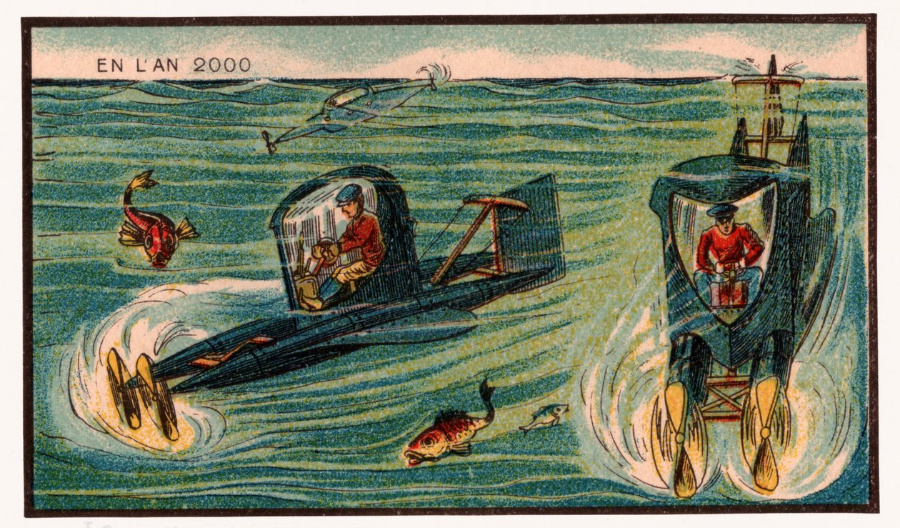 潜水艇，约1910年 作者 . .