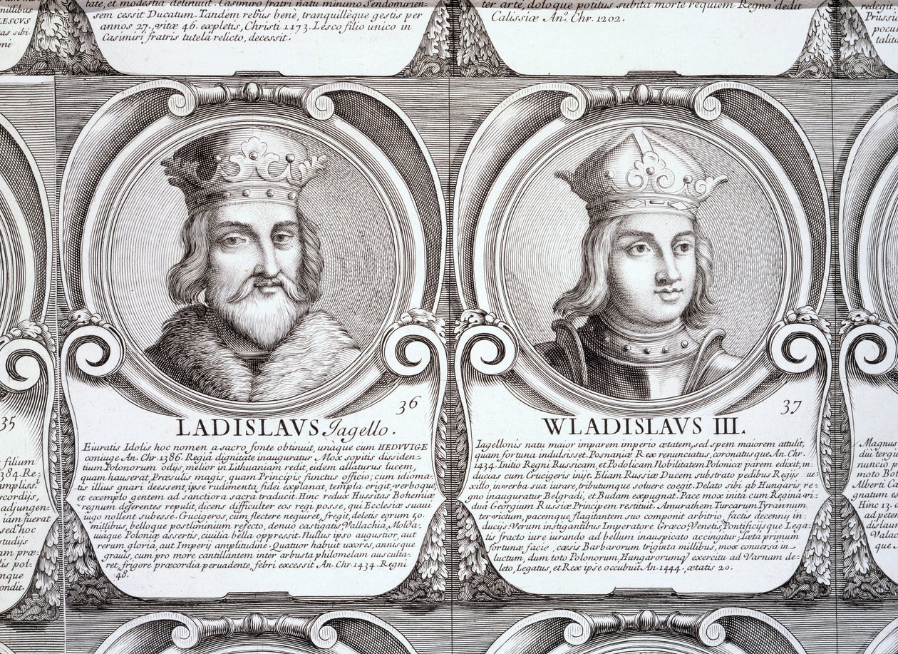 Wladyslaw II Jagiello, and Wladyslaw III Warnenczyk, no.36和37号，来自《公国与波兰政权系列年鉴》（雕刻）。 作者 . .