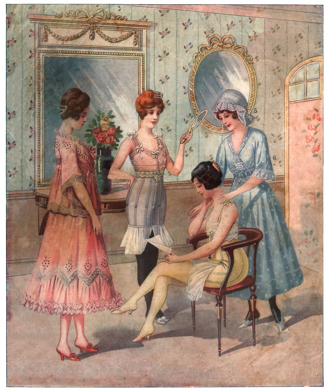 穿着内衣的妇女，约1910-1920年 作者 . .