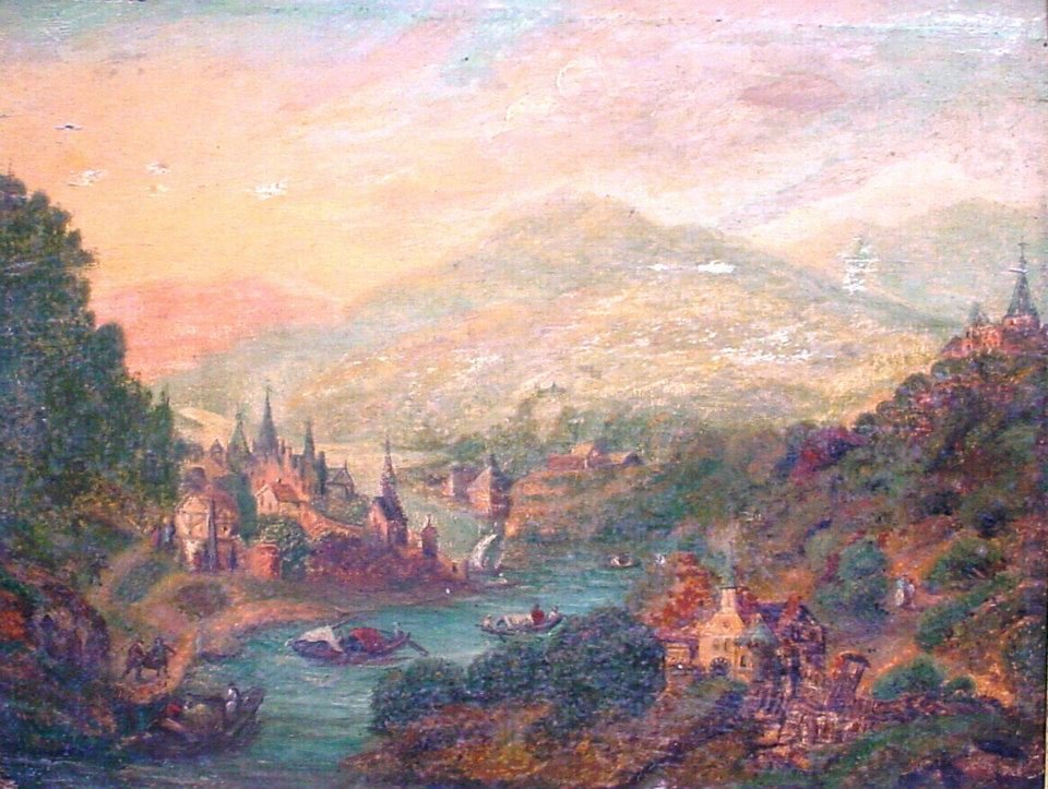 与小船和图的风景 作者 简·布鲁格尔·扬