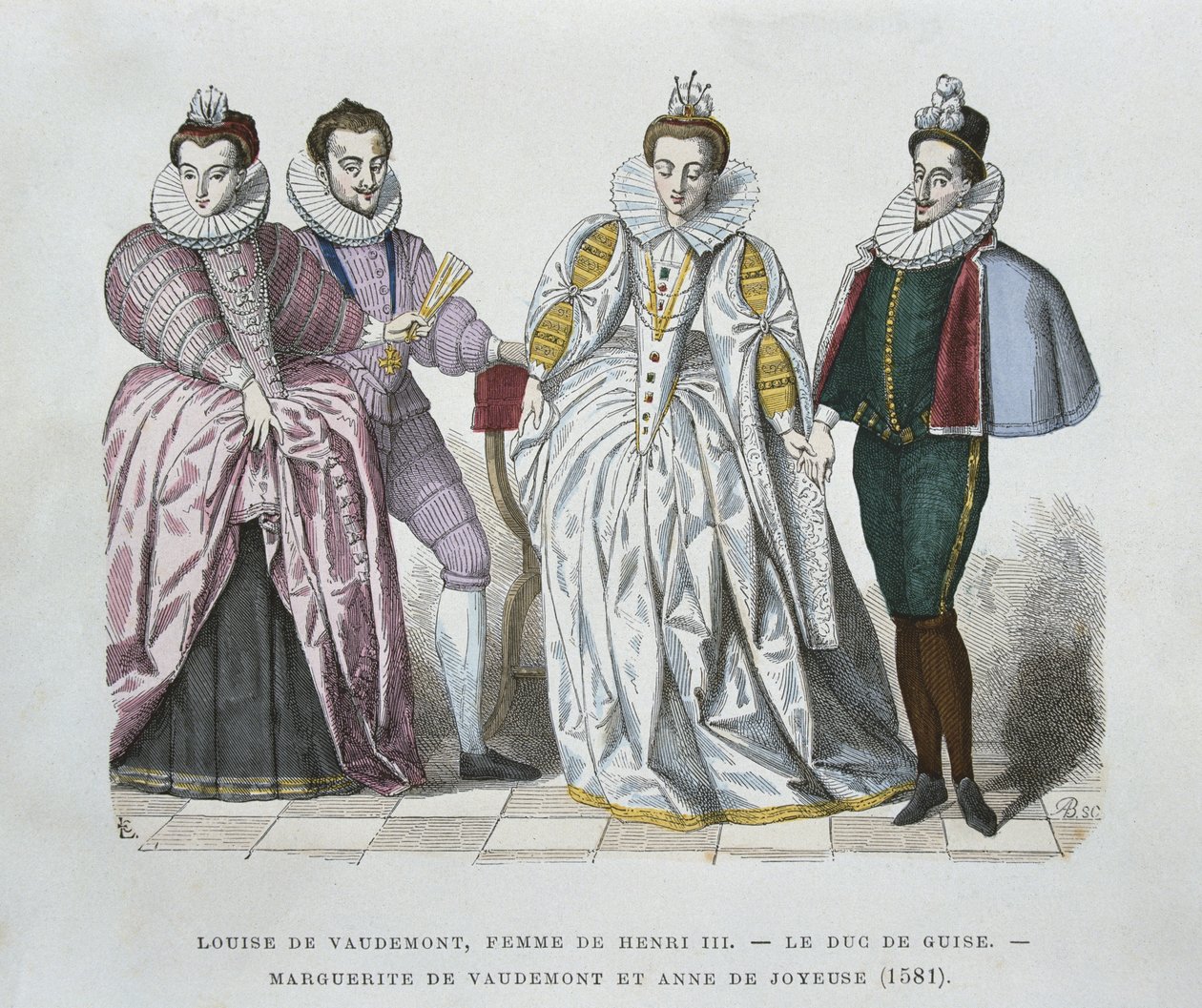 Lorraine-Vaudemont的Louise（1553-1601），Guri公爵（1549-88）Henri III的妻子，Vaudemont的Marguerite（1564-1625）和Joyeuse的Anne（1561-87） 作者 在谢维纳德之后