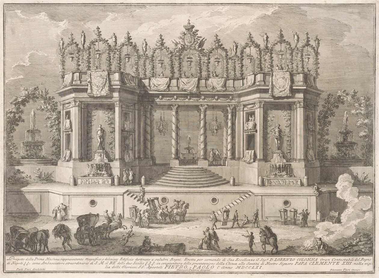 1761年为奇纳河建造的Prima Macchina：舒适的浴场 作者 继朱塞佩·帕拉齐 朱塞佩·瓦西 继保罗·波西之后