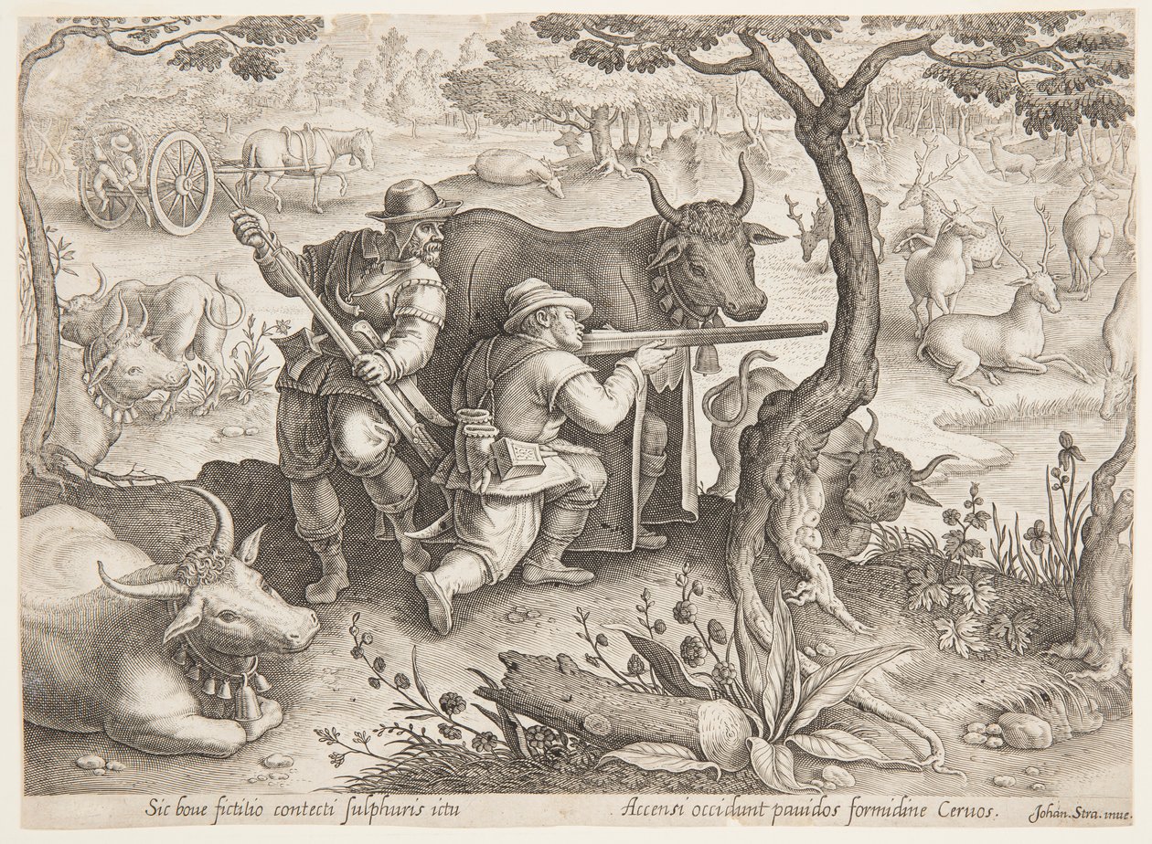 猎鹿 作者 在 Jan van der Straet 之后，称为 Stradanus