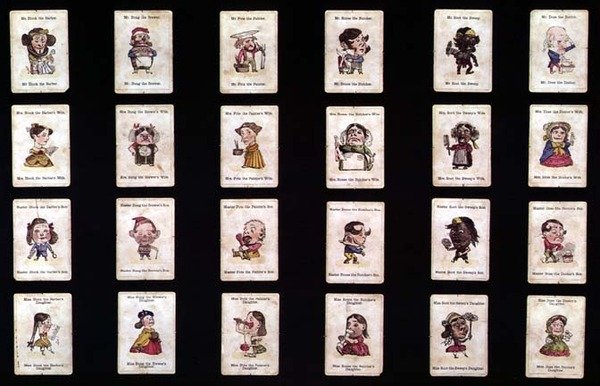 Happy Families，纸牌游戏，基于John Tenniel的设计，1860年（手工彩色版画） 作者 在约翰·特尼尔之后