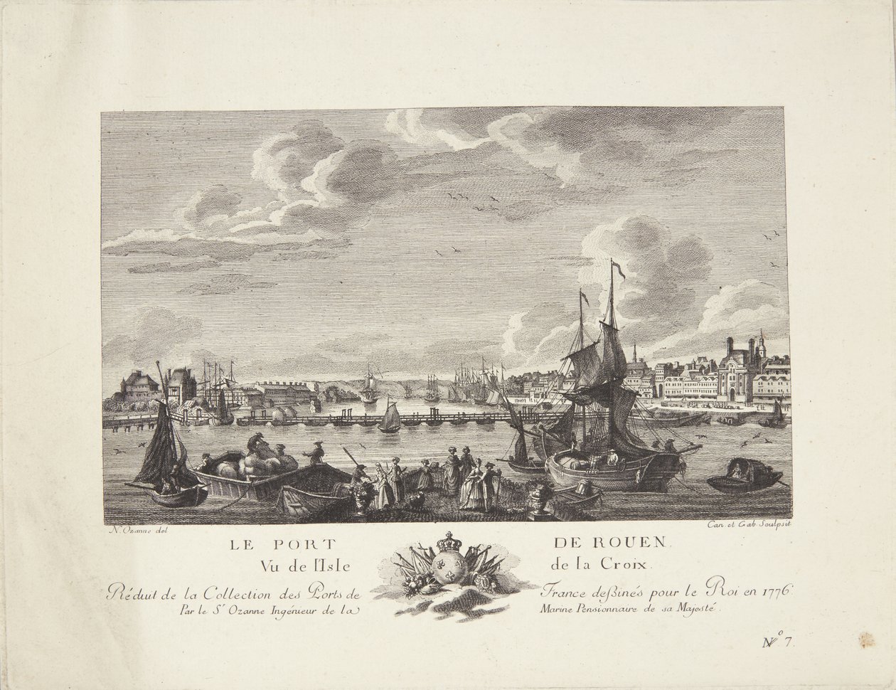 鲁昂港（Le port de Rouen） 作者 根据 Nicolas Marie Ozanne