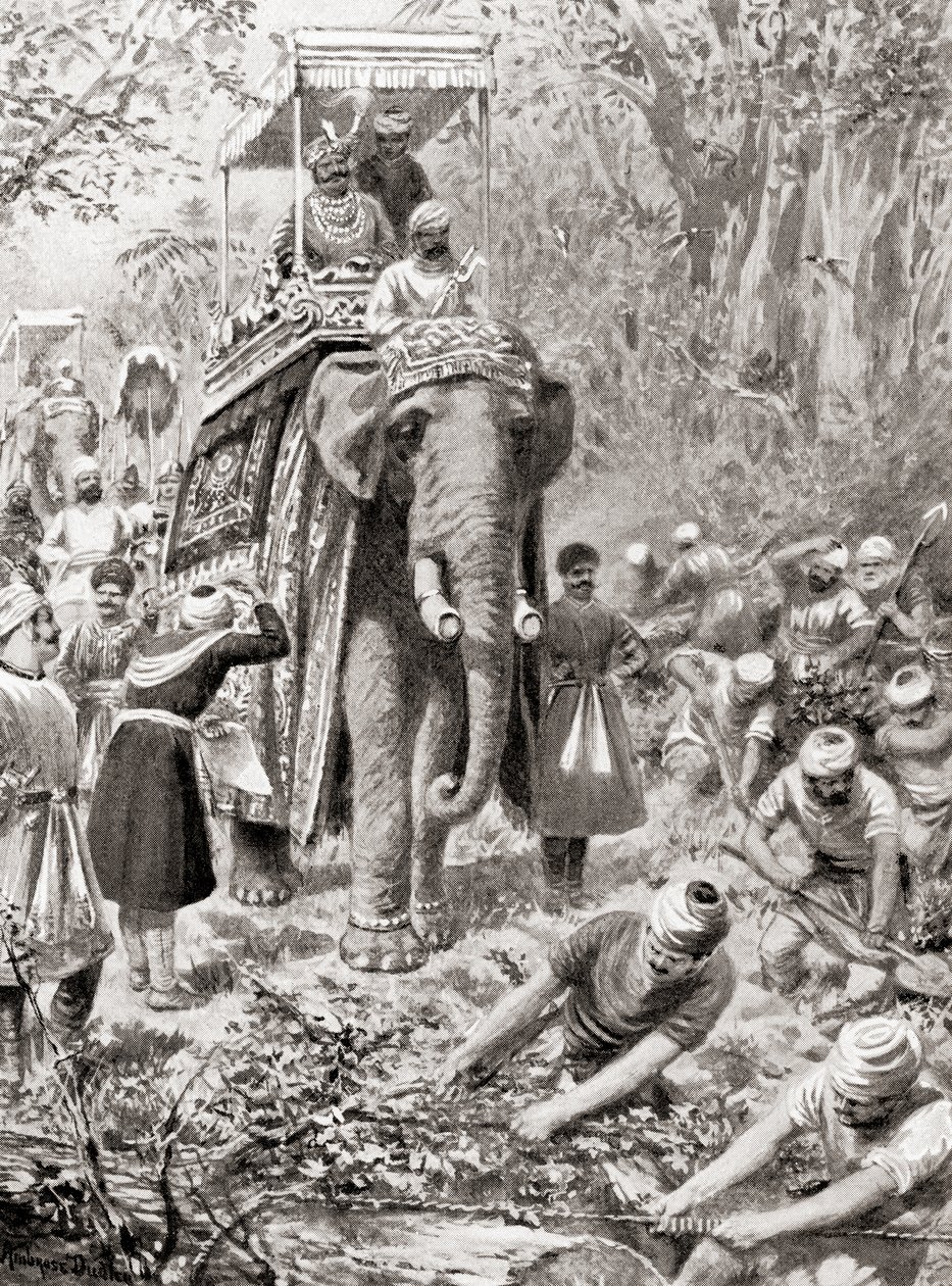 检查Sher Shah Suris大北路（现在的大干道），来自哈钦森国家历史，pub.1915 作者 在罗伯特·达德利之后