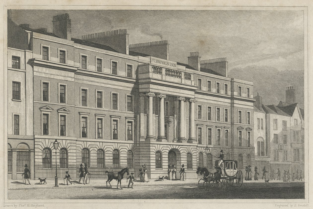 Furnivals Inn Holborn，1825 作者 牧羊人之后的托马斯·霍斯默