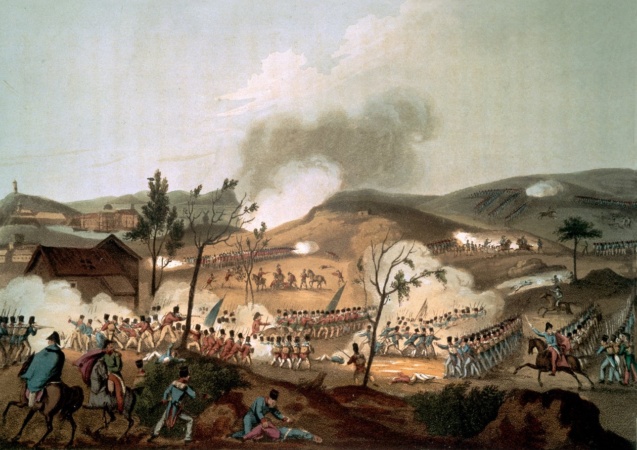 1809年1月17日，Corunna战役（彩色aquatint） 作者 在威廉·希思之后