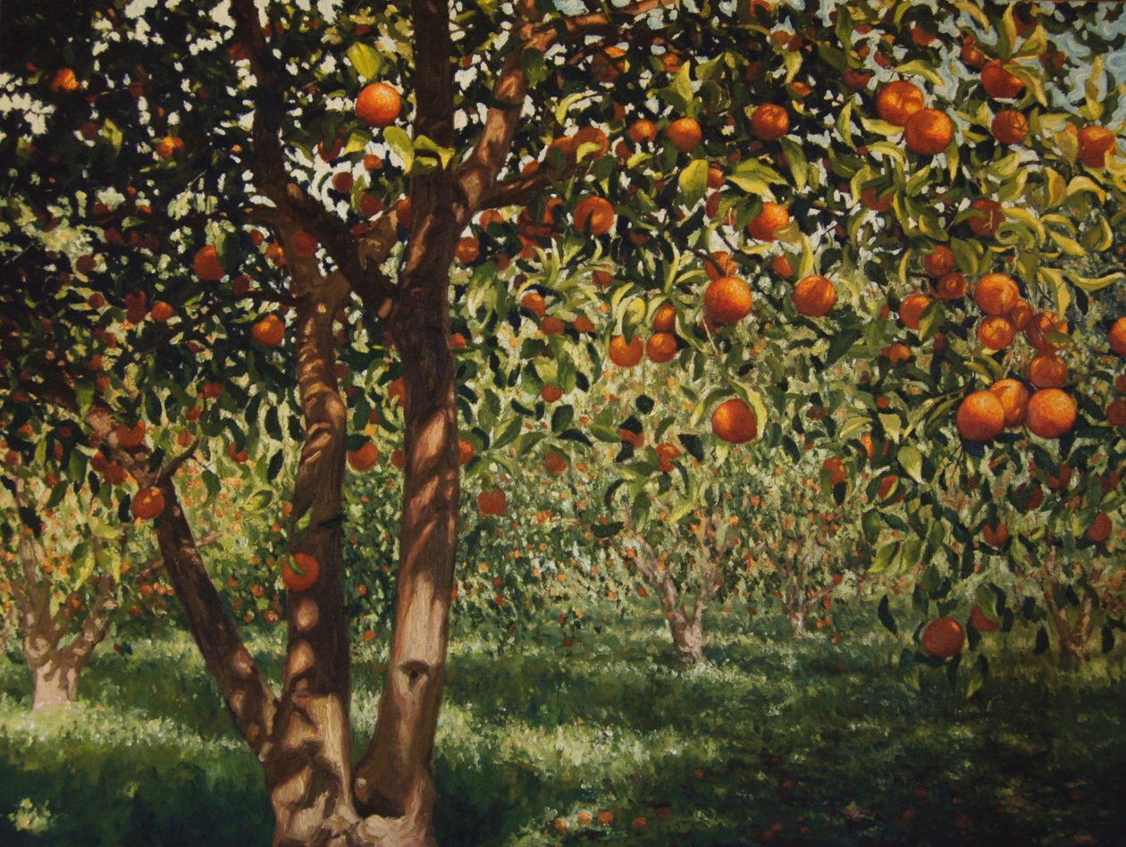 沉默在橘子II，2012年，布面油画 作者 安格斯火腿
