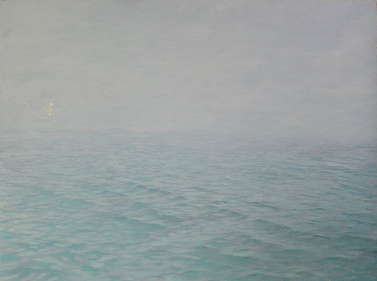 Whispers in the mist, 2019, oil and gold leaf on panel 作者 安格斯火腿