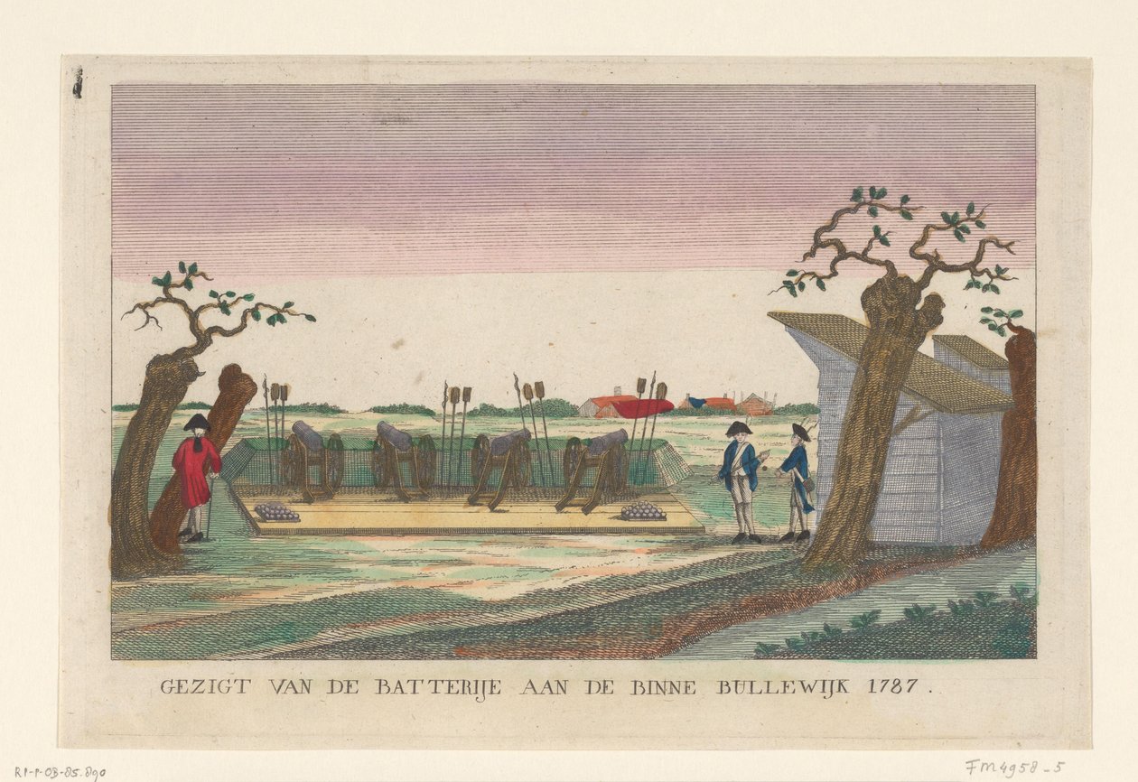 内布尔韦克炮台，1787 年
1787 年内布勒韦克炮台景观（实物标题）
1787 年阿姆斯特丹周围的炮台（德文副本）（系列标题） 作者 匿名（归因于）
