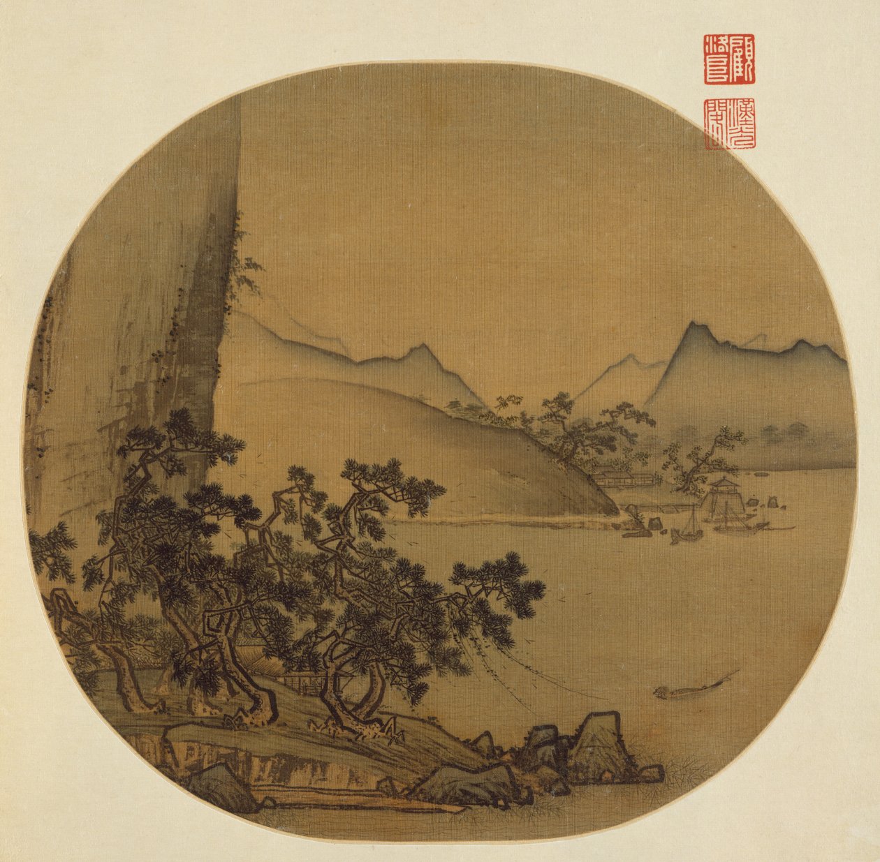 风雨中停泊的船只 作者 匿名的