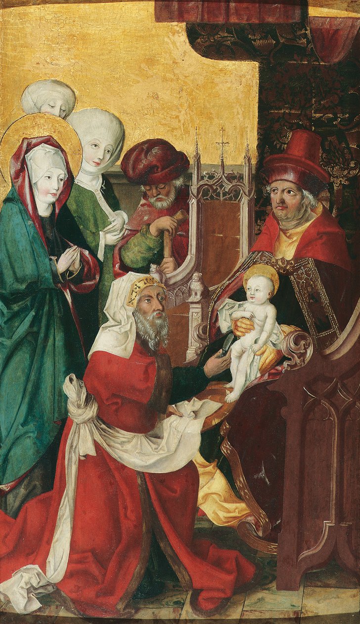 德语：Beschneidung Christi (Innenseite); Maria einer Heimsuchung (Außenseite) 基督的割礼 作者 匿名的