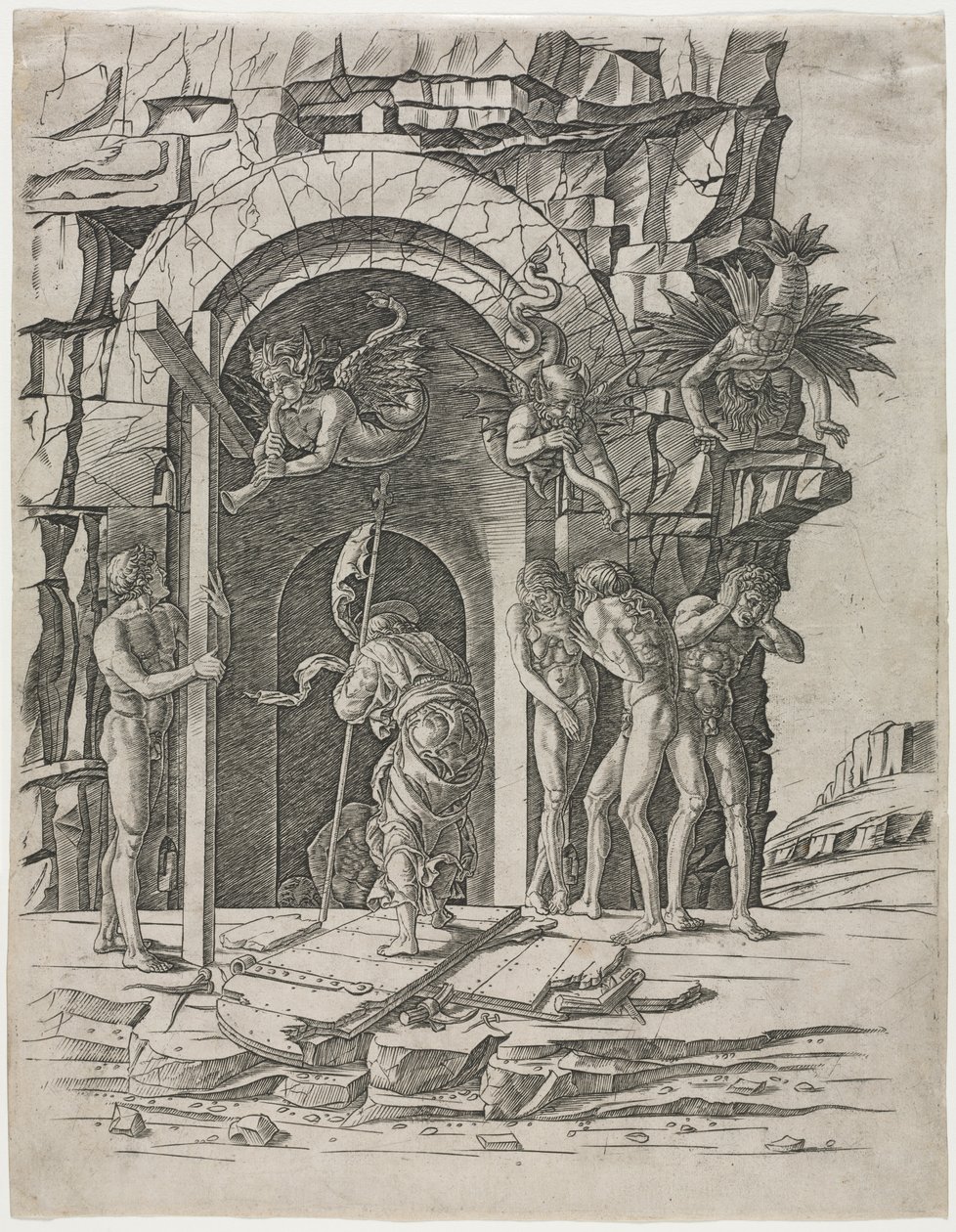 坠入地狱 作者 归功于 Andrea Mantegna