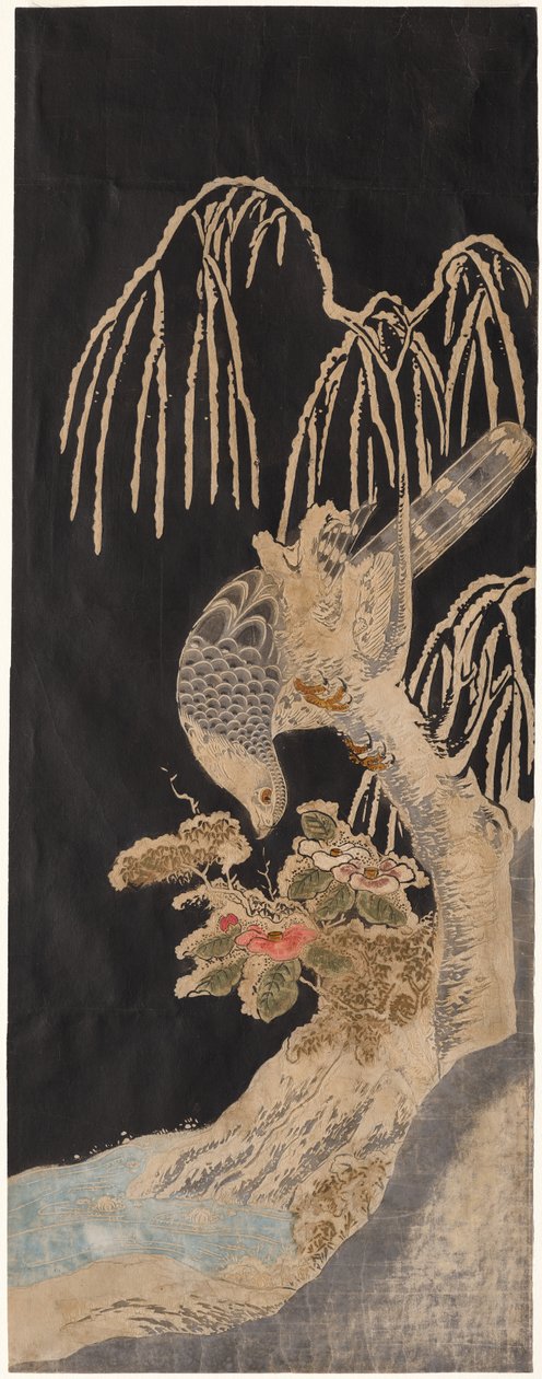 柳树上的猎鹰 作者 归功于矶田高龙斋