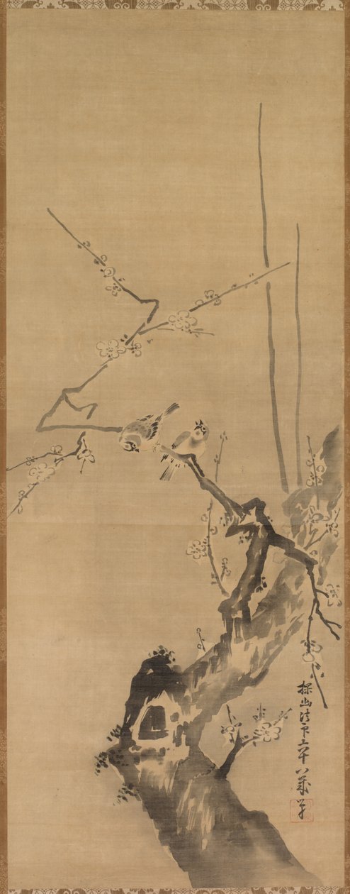 梅花上的麻雀 作者 归功于 Kano Tan'yū