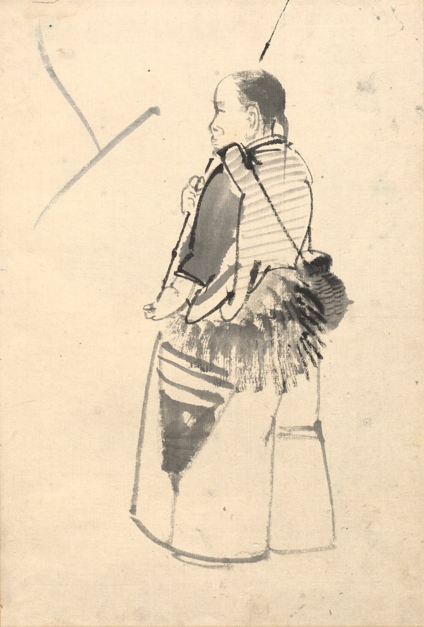 穿着渔夫服装的舞者 作者 归功于 Kono Bairei