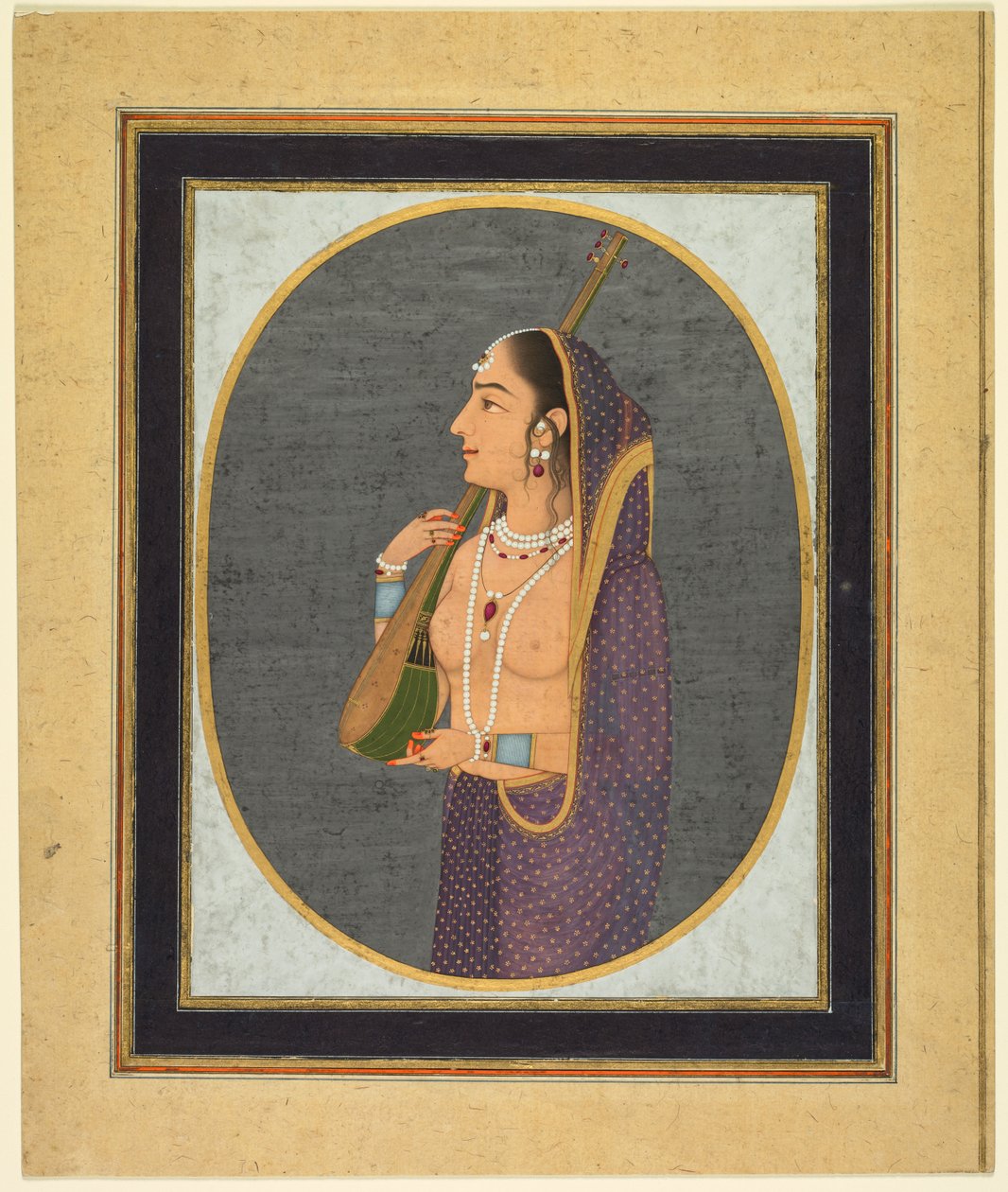 宫女弹琴唱歌 作者 归功于 Muhammad Rizavi 印地语