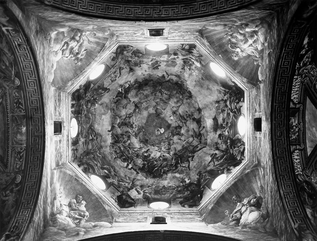 圣母升天，从圆顶的天花板，1526-30 作者 安东尼奥·达·科雷焦