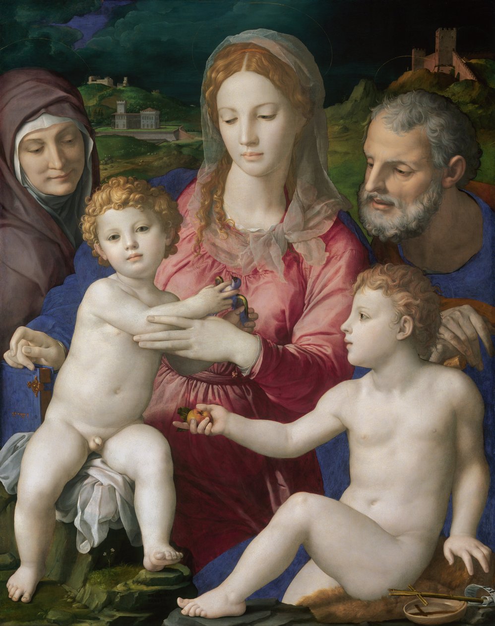 神圣家族与圣安妮和婴儿圣约翰 作者 Agnolo Bronzino