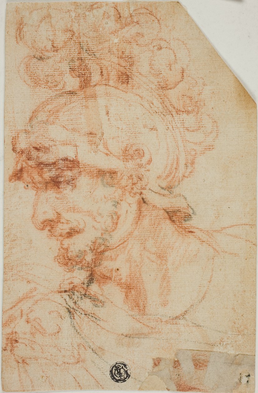 头盔武士侧面半身像 作者 名为 Cavaliere d'Arpino Giuseppe Cesari