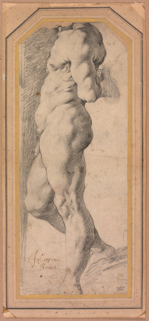 站立的男性裸体研究 作者 名为 Cavaliere d'Arpino Giuseppe Cesari