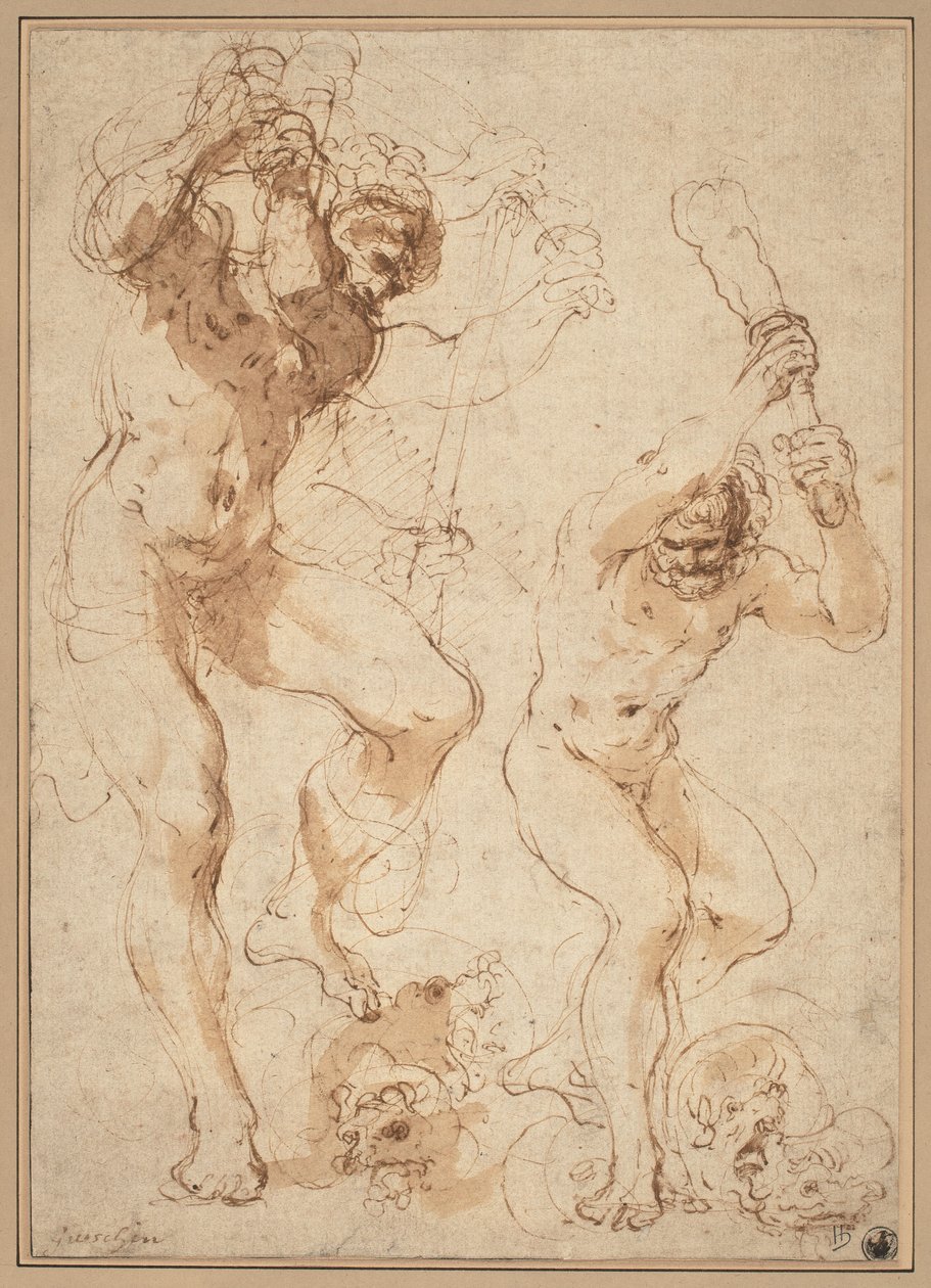 赫拉克勒斯杀了九头蛇 作者 叫 Guercino Giovanni Francesco Barbieri