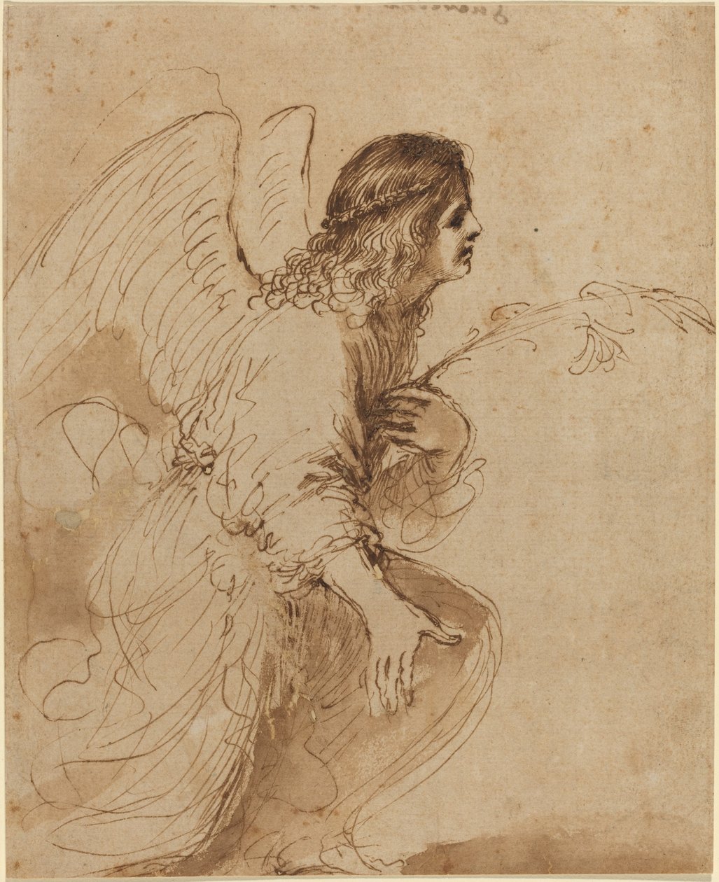 报喜的天使 作者 叫 Guercino Giovanni Francesco Barbieri