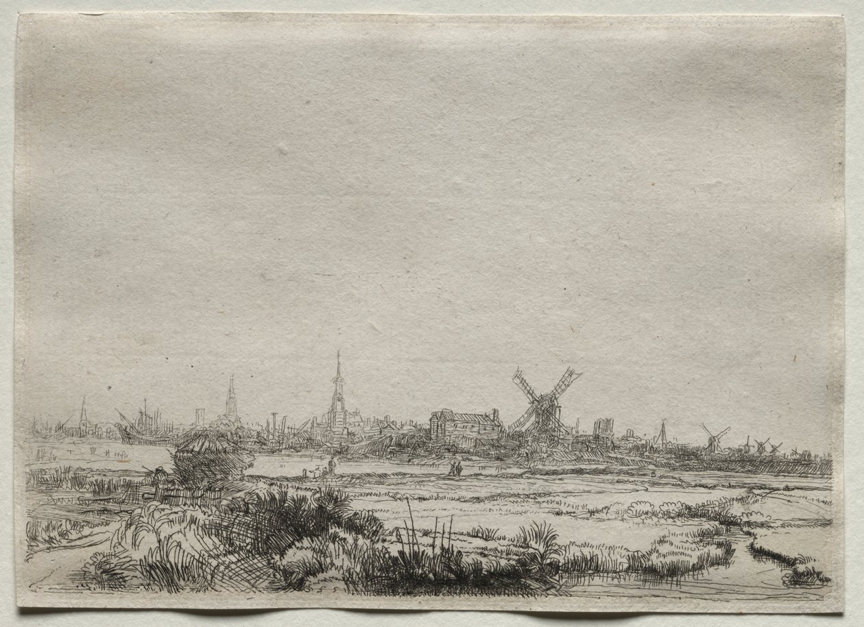 阿姆斯特丹西北风景图副本 作者 模仿 Rembrandt van Rijn