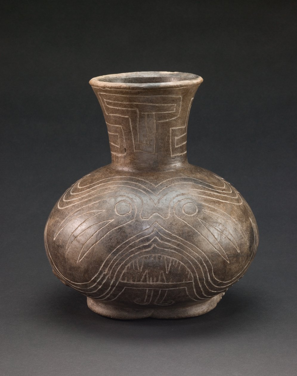 刻有图案的容器，约 1400-1600 年（陶瓷） 作者 文化 密西西比州