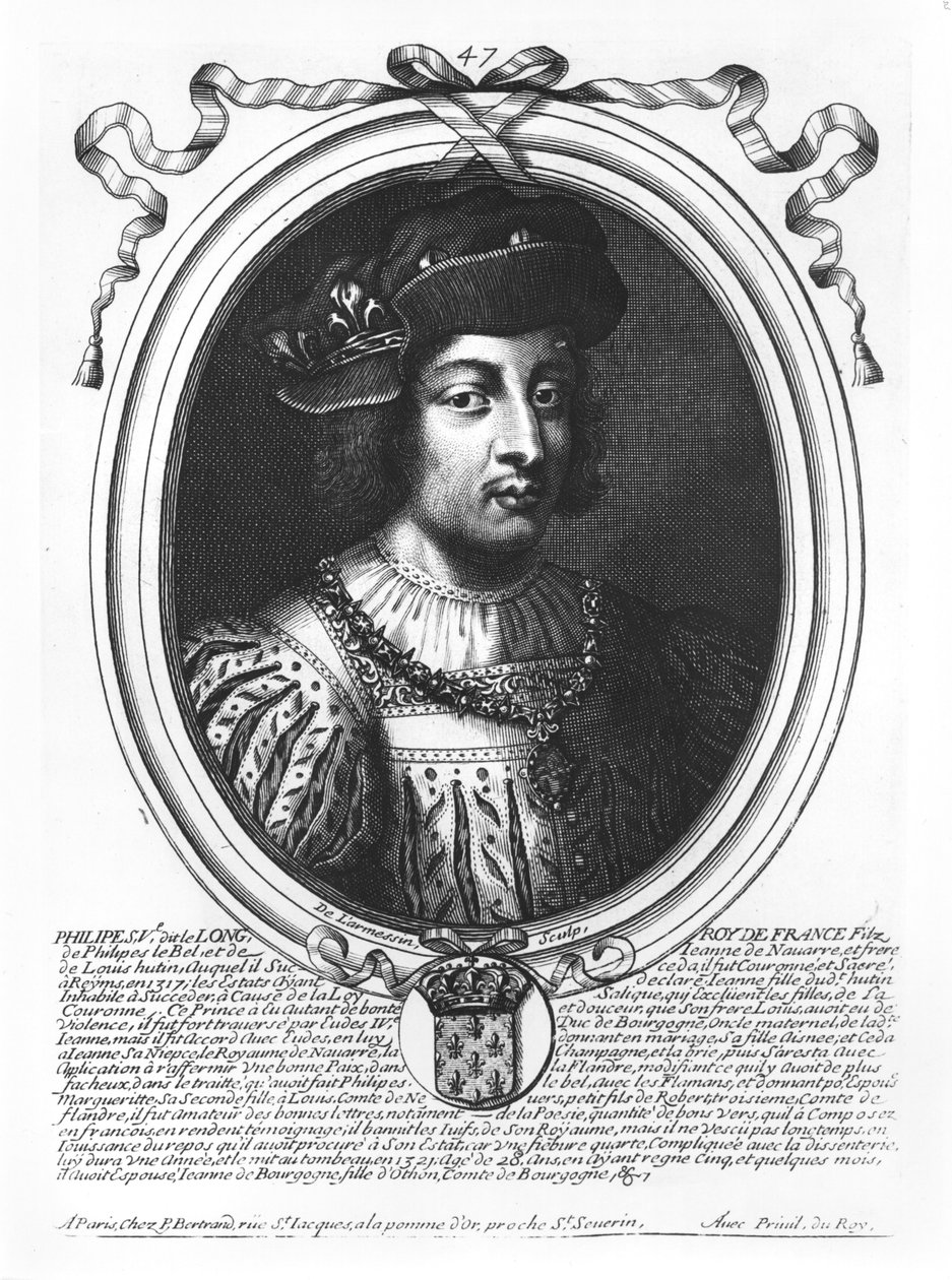 Philip V the Tall（c.1294-1322）法国国王，来自法国所有国王的代表，从法拉蒙到路易十四，巴黎，1679年 作者 尼古拉斯二世·拉尔梅辛