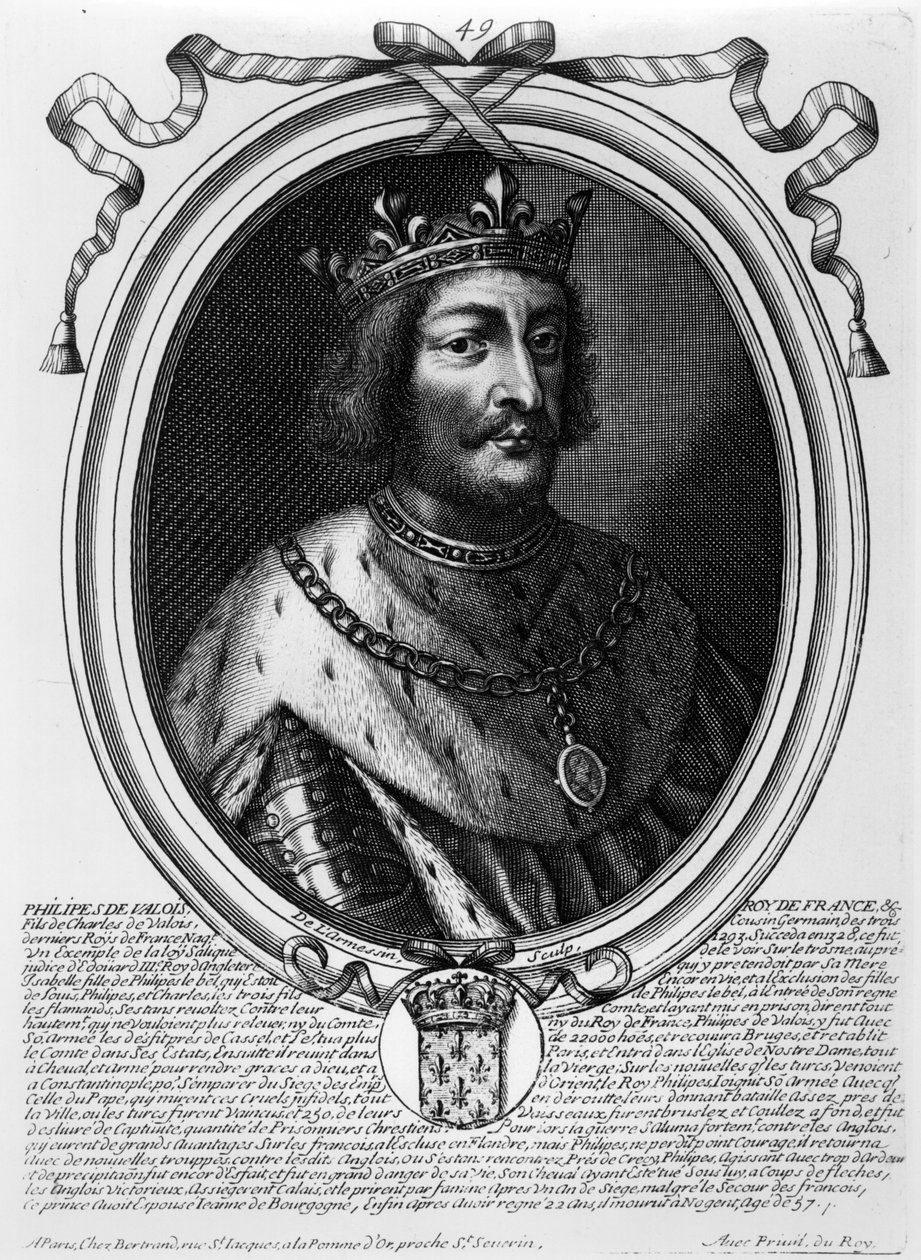 Valois的菲利普六世（1293-1350）法国国王，来自法国所有国王的代表，从法拉蒙到路易十四，巴黎，1679年 作者 尼古拉斯二世·拉尔梅辛