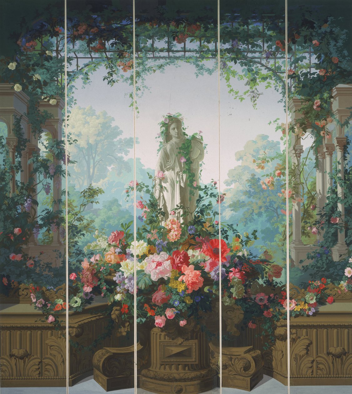 Armida花园壁纸 作者 爱德华·穆勒（Edouard Muller）（称为Rosenmuller）