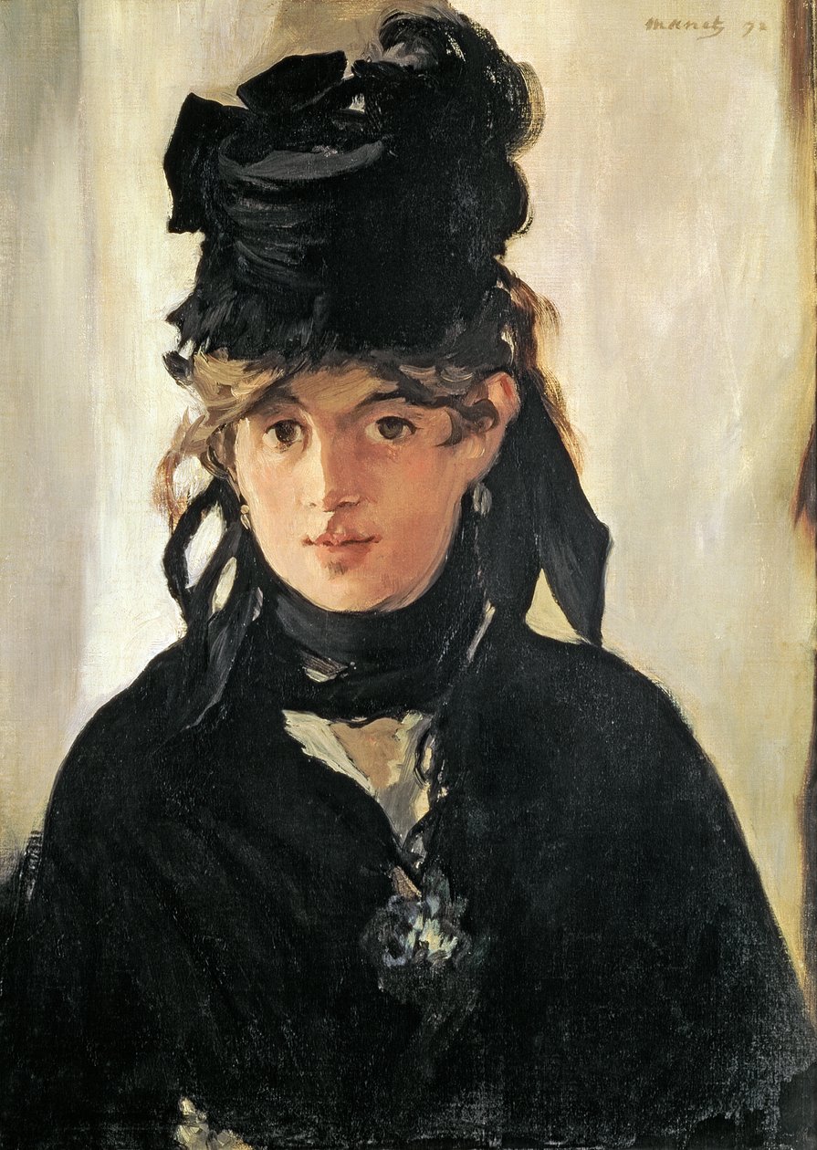 Berthe Morisot带着一束紫罗兰，1872年 作者 爱德华·马奈