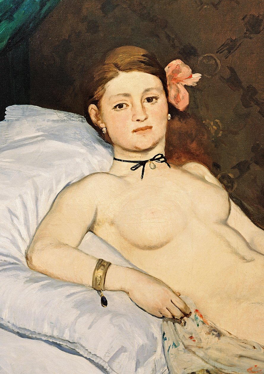 奥林匹亚，1863年（详情为64183） 作者 爱德华·马奈
