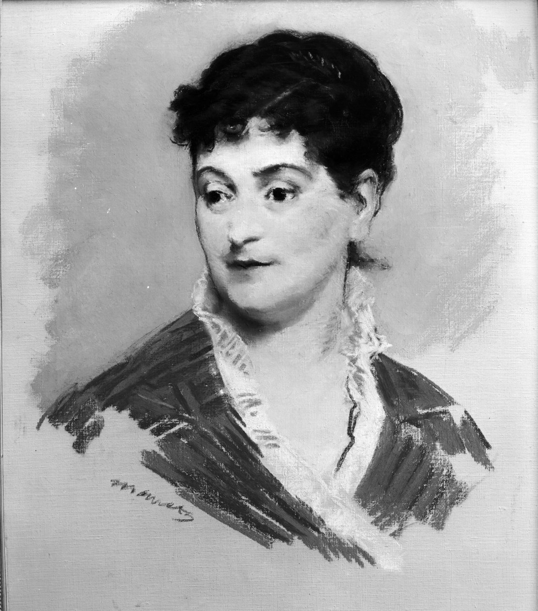 Emile Zola夫人的肖像，1874年（画布上的粉彩） 作者 爱德华·马奈