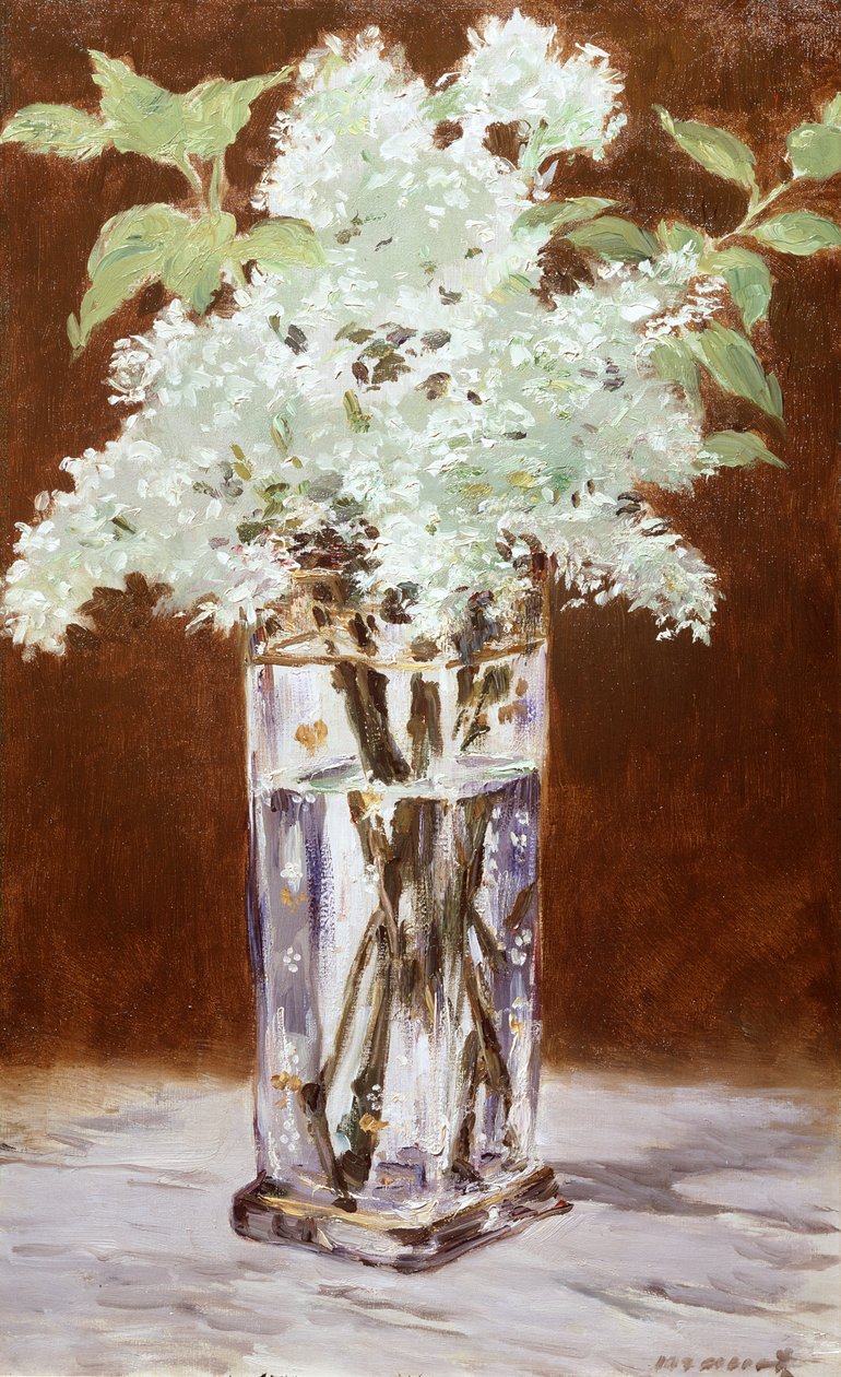 1882年水晶花瓶中的白丁香 作者 爱德华·马奈