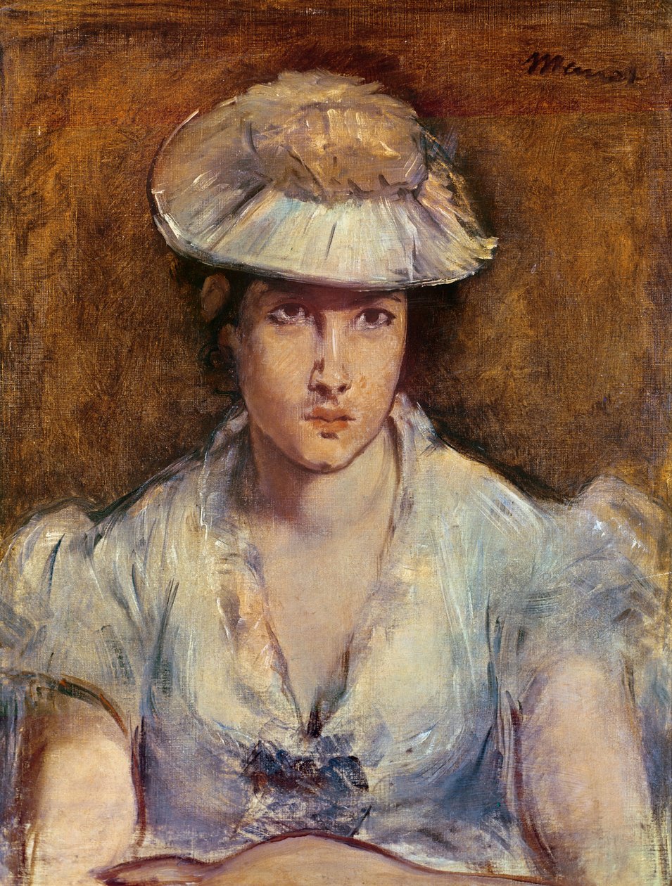 年轻女孩穿着白色或玛格丽特Gauthier-Lathuille，c.1878 作者 爱德华·马奈