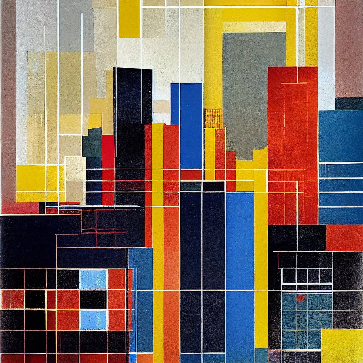 波士顿城市景观, 抽象动态风格, 壁画 | 帆布打印 作者 法赫塔利·阿卜杜勒拉希姆
