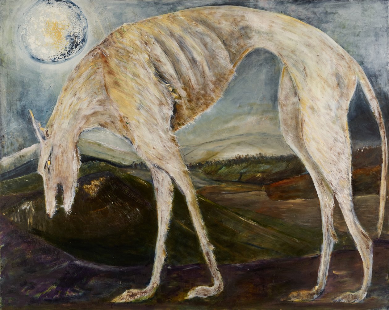 哥特猎犬》，2017 年（布面油画） 作者 乔卡斯塔·莎士比亚