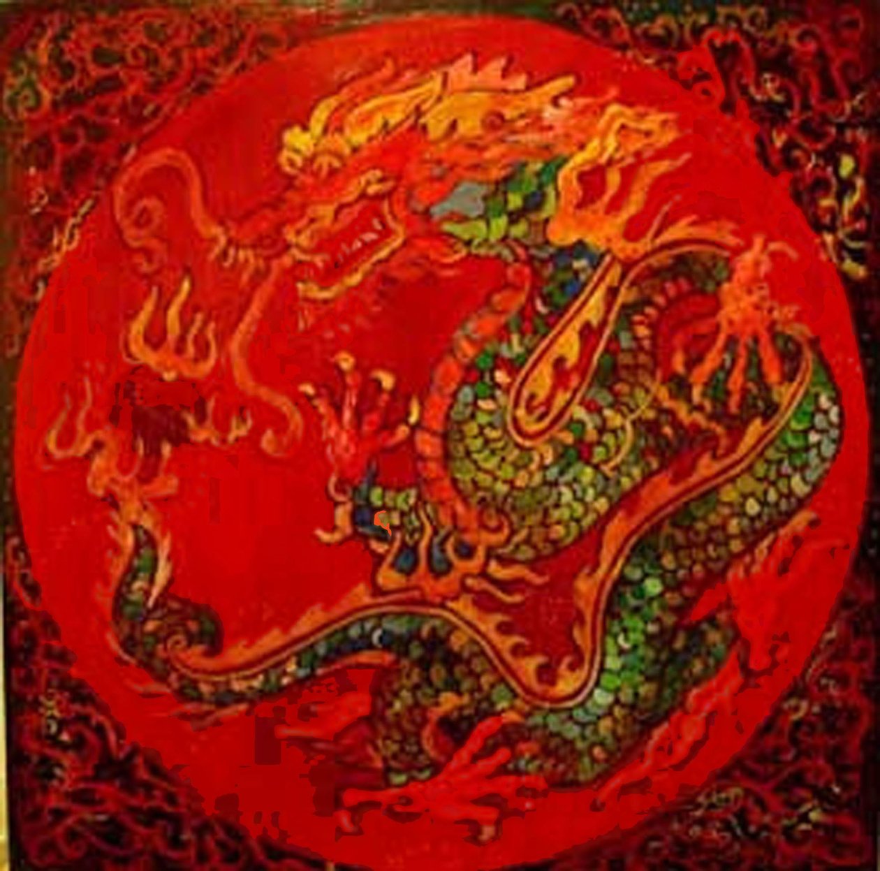 龙，2016（混合、丙烯、墨水、油彩） 作者 琳达·亚瑟（Linda Arthur）
